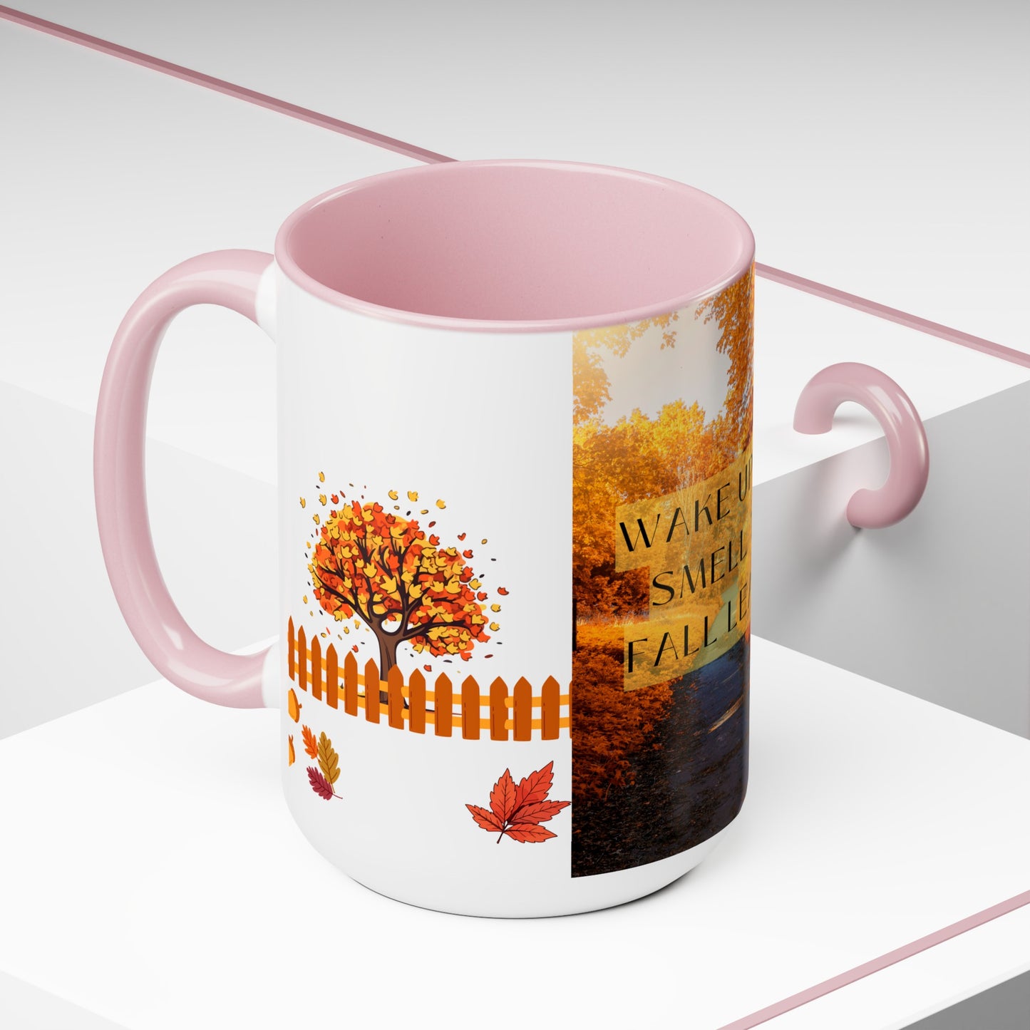 Fall Season Two-Tone Coffee Mugs, 15oz